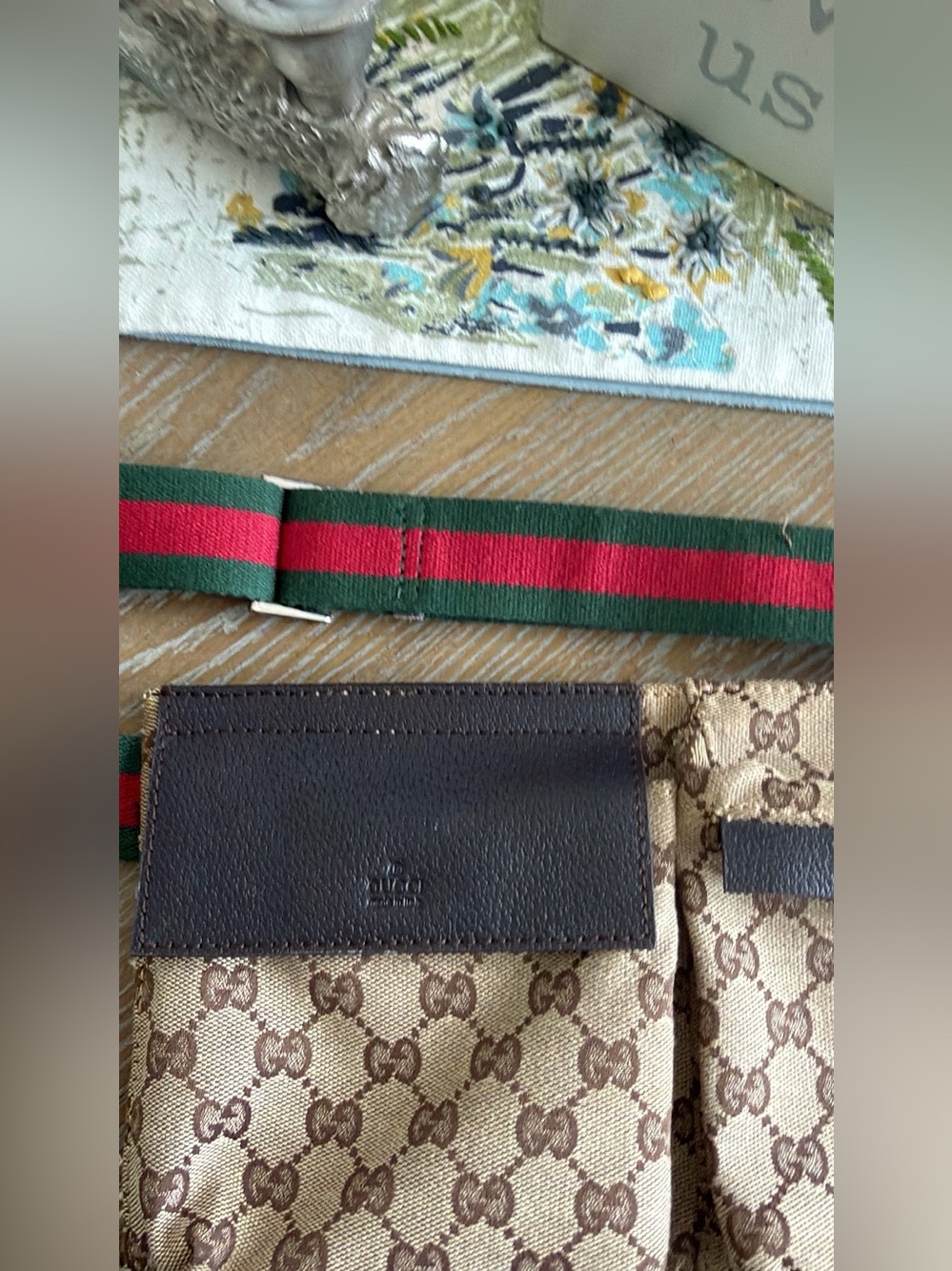 Gucci Beige and Brown GG Canvas Shoulder/waist Bag with Dark Brown Leather Flap - Picture 9 of 11
